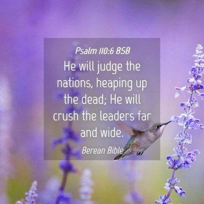 Picture 04 - Psalm 110:6 BSB - He will judge the nations, heaping up the dead; - Bible Verse Picture