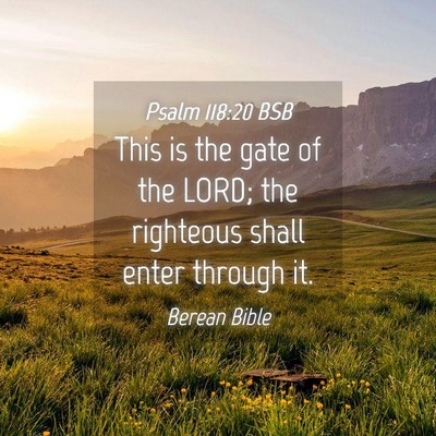 Picture 04 - Psalm 118:20 BSB - This is the gate of the LORD; the righteous shall - Bible Verse Picture
