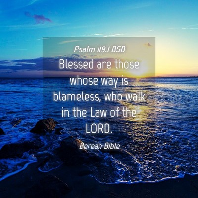 Picture 04 - Psalm 119:1 BSB - Blessed are those whose way is blameless, who - Bible Verse Picture