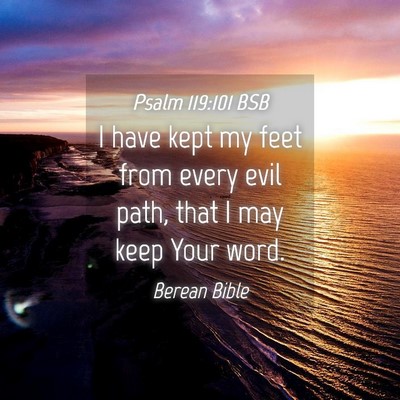 Picture 04 - Psalm 119:101 BSB - I have kept my feet from every evil path, that I - Bible Verse Picture