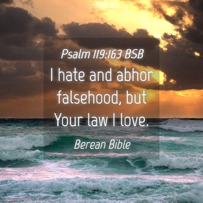 Picture 04 - Psalm 119:163 BSB - I hate and abhor falsehood, but Your law I - Bible Verse Picture