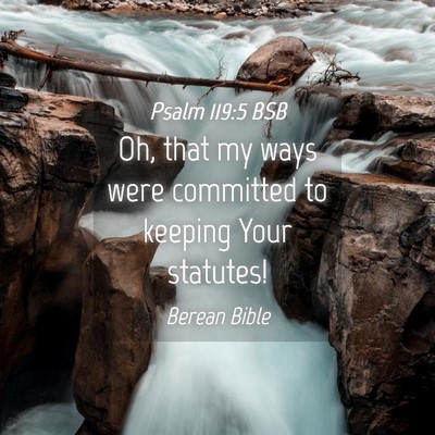 Picture 04 - Psalm 119:5 BSB - Oh, that my ways were committed to keeping Your - Bible Verse Picture