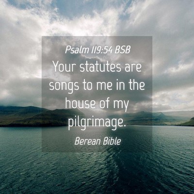 Picture 04 - Psalm 119:54 BSB - Your statutes are songs to me in the house of my - Bible Verse Picture