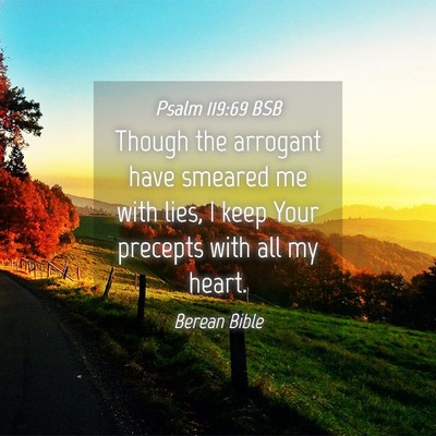 Picture 04 - Psalm 119:69 BSB - Though the arrogant have smeared me with lies, I - Bible Verse Picture