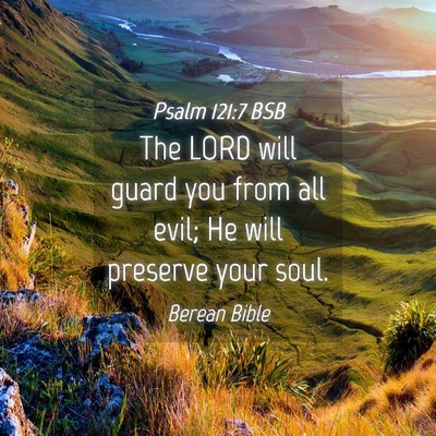 Picture 04 - Psalm 121:7 BSB - The LORD will guard you from all evil; He will - Bible Verse Picture