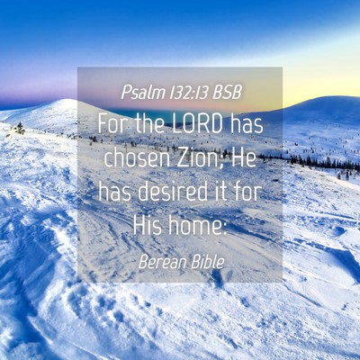 Picture 04 - Psalm 132:13 BSB - For the LORD has chosen Zion; He has desired it - Bible Verse Picture