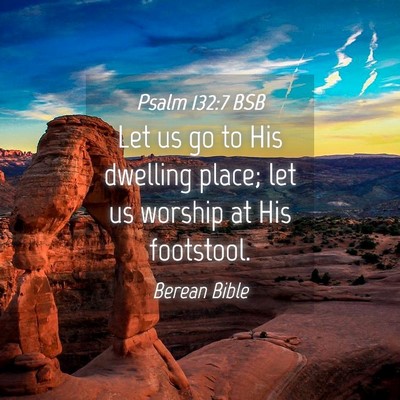Picture 04 - Psalm 132:7 BSB - Let us go to His dwelling place; let us worship - Bible Verse Picture