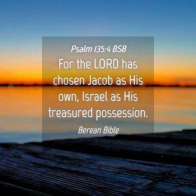 Picture 04 - Psalm 135:4 BSB - For the LORD has chosen Jacob as His own, Israel - Bible Verse Picture