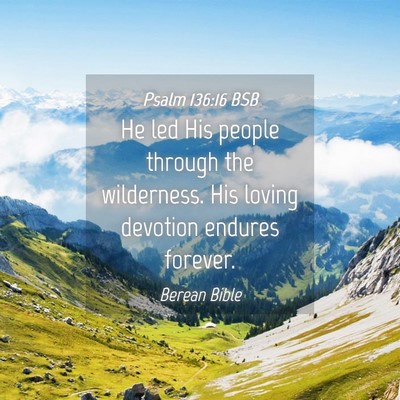 Picture 04 - Psalm 136:16 BSB - He led His people through the wilderness. His - Bible Verse Picture