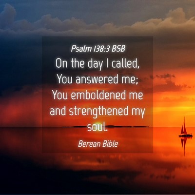 Picture 04 - Psalm 138:3 BSB - On the day I called, You answered me; You - Bible Verse Picture