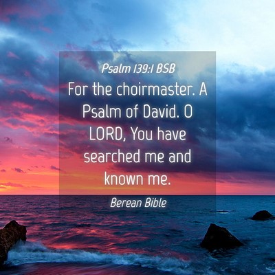 Picture 04 - Psalm 139:1 BSB - For the choirmaster. A Psalm of David. O LORD, - Bible Verse Picture