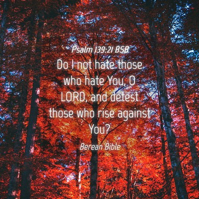 Picture 04 - Psalm 139:21 BSB - Do I not hate those who hate You, O LORD, and - Bible Verse Picture