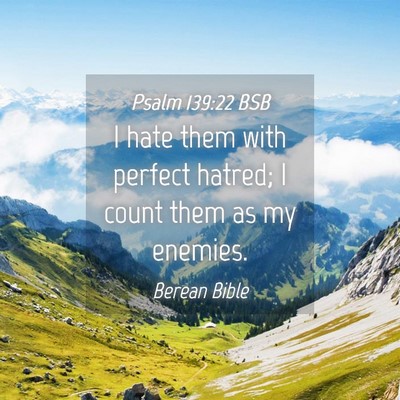 Picture 04 - Psalm 139:22 BSB - I hate them with perfect hatred; I count them as - Bible Verse Picture