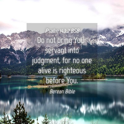 Picture 04 - Psalm 143:2 BSB - Do not bring Your servant into judgment, for no - Bible Verse Picture