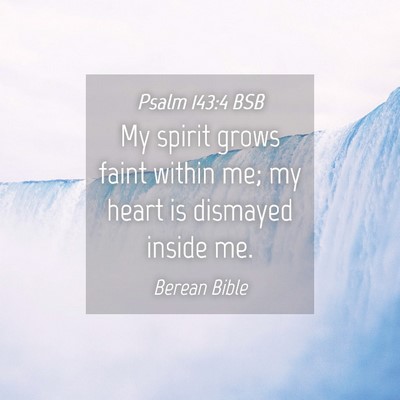 Picture 04 - Psalm 143:4 BSB - My spirit grows faint within me; my heart is - Bible Verse Picture