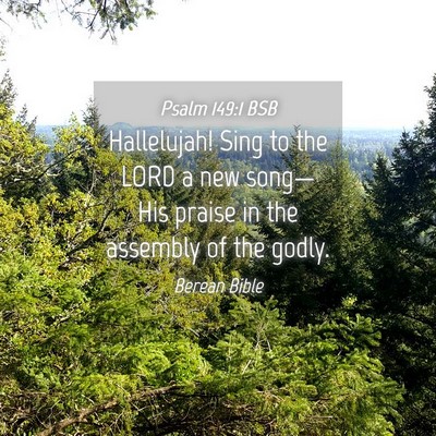 Picture 04 - Psalm 149:1 BSB - Hallelujah! Sing to the LORD a new song—His - Bible Verse Picture