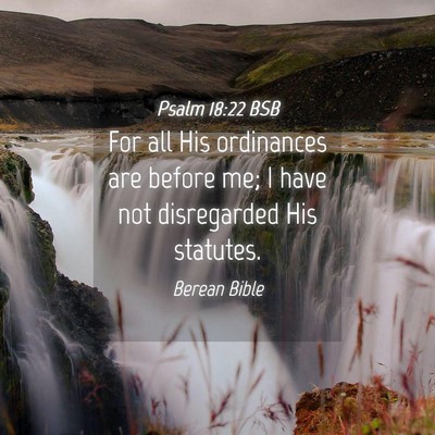 Picture 04 - Psalm 18:22 BSB - For all His ordinances are before me; I have not - Bible Verse Picture