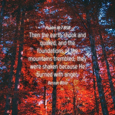 Picture 04 - Psalm 18:7 BSB - Then the earth shook and quaked, and the - Bible Verse Picture