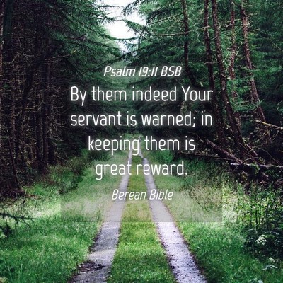 Picture 04 - Psalm 19:11 BSB - By them indeed Your servant is warned; in keeping - Bible Verse Picture