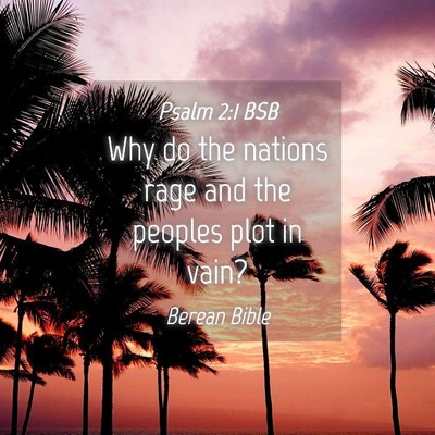 Picture 04 - Psalm 2:1 BSB - Why do the nations rage and the peoples plot in - Bible Verse Picture
