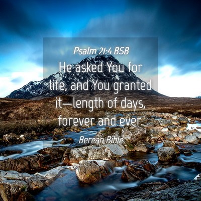 Picture 04 - Psalm 21:4 BSB - He asked You for life, and You granted - Bible Verse Picture
