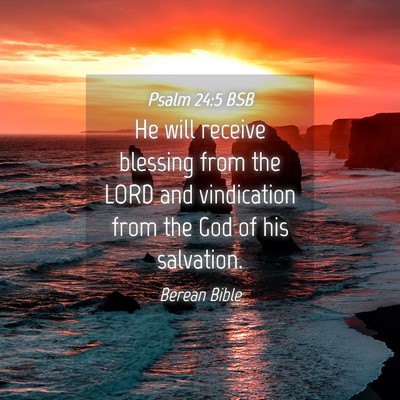 Picture 04 - Psalm 24:5 BSB - He will receive blessing from the LORD and - Bible Verse Picture