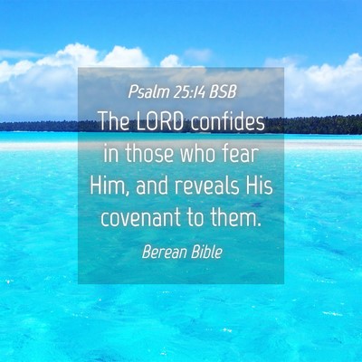 Picture 04 - Psalm 25:14 BSB - The LORD confides in those who fear Him, and - Bible Verse Picture