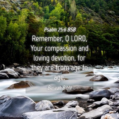Picture 04 - Psalm 25:6 BSB - Remember, O LORD, Your compassion and loving - Bible Verse Picture