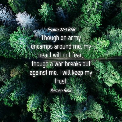 Picture 04 - Psalm 27:3 BSB - Though an army encamps around me, my heart will - Bible Verse Picture