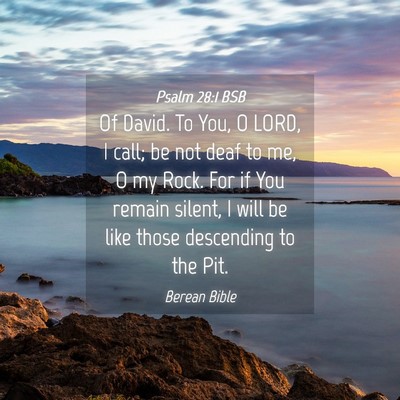 Picture 04 - Psalm 28:1 BSB - Of David. To You, O LORD, I call; be not deaf to - Bible Verse Picture