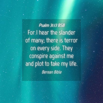 Picture 04 - Psalm 31:13 BSB - For I hear the slander of many; there is terror - Bible Verse Picture