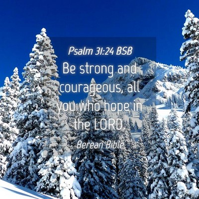 Picture 04 - Psalm 31:24 BSB - Be strong and courageous, all you who hope in the - Bible Verse Picture