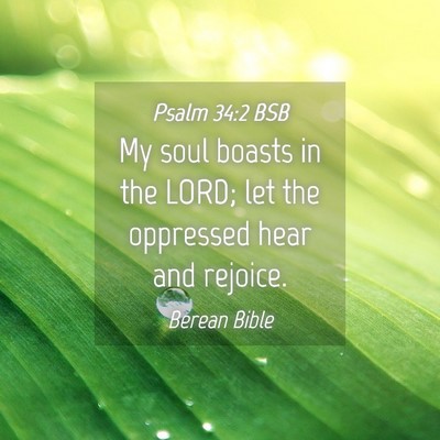 Picture 04 - Psalm 34:2 BSB - My soul boasts in the LORD; let the oppressed - Bible Verse Picture