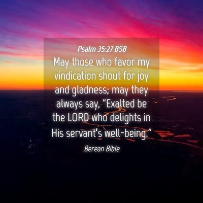 Picture 04 - Psalm 35:27 BSB - May those who favor my vindication shout for joy - Bible Verse Picture