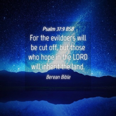 Picture 04 - Psalm 37:9 BSB - For the evildoers will be cut off, but those who - Bible Verse Picture