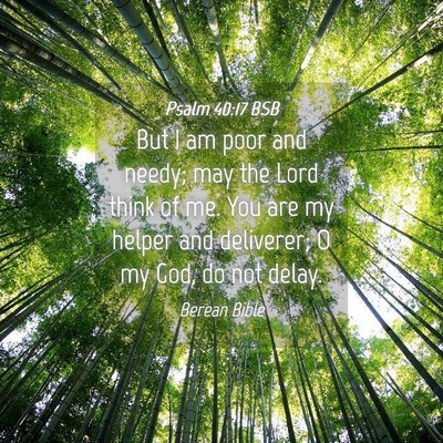 Picture 04 - Psalm 40:17 BSB - But I am poor and needy; may the Lord think of - Bible Verse Picture