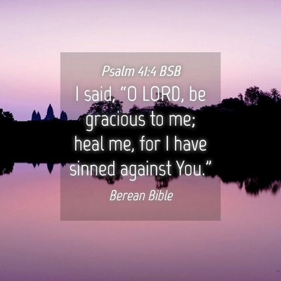 Picture 04 - Psalm 41:4 BSB - I said, “O LORD, be gracious to me; heal me, - Bible Verse Picture