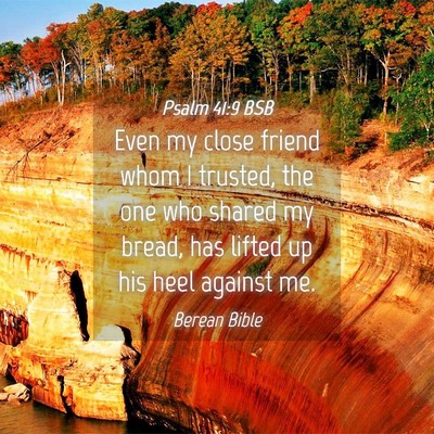 Picture 04 - Psalm 41:9 BSB - Even my close friend whom I trusted, the one who - Bible Verse Picture