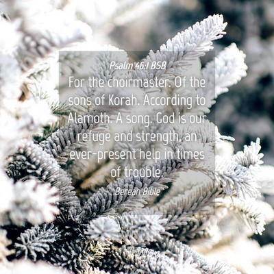 Picture 04 - Psalm 46:1 BSB - For the choirmaster. Of the sons of Korah. - Bible Verse Picture