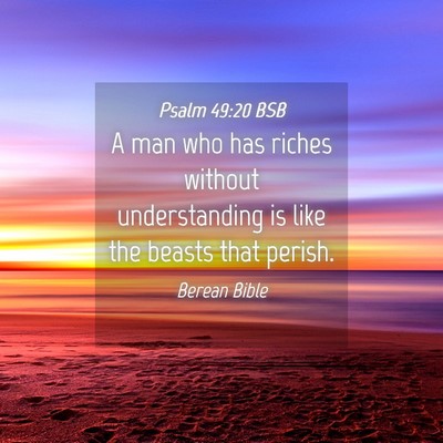 Picture 04 - Psalm 49:20 BSB - A man who has riches without understanding is - Bible Verse Picture