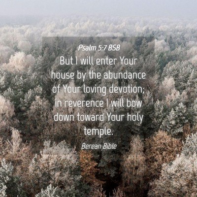 Picture 04 - Psalm 5:7 BSB - But I will enter Your house by the abundance of - Bible Verse Picture