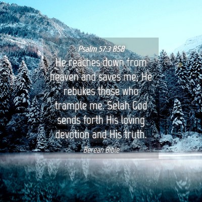 Picture 04 - Psalm 57:3 BSB - He reaches down from heaven and saves me; He - Bible Verse Picture