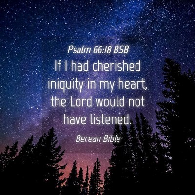 Picture 04 - Psalm 66:18 BSB - If I had cherished iniquity in my heart, the Lord - Bible Verse Picture