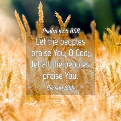 Picture 04 - Psalm 67:5 BSB - Let the peoples praise You, O God; let all the - Bible Verse Picture