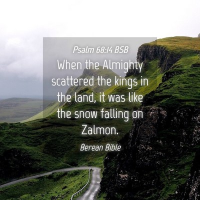 Picture 04 - Psalm 68:14 BSB - When the Almighty scattered the kings in the - Bible Verse Picture