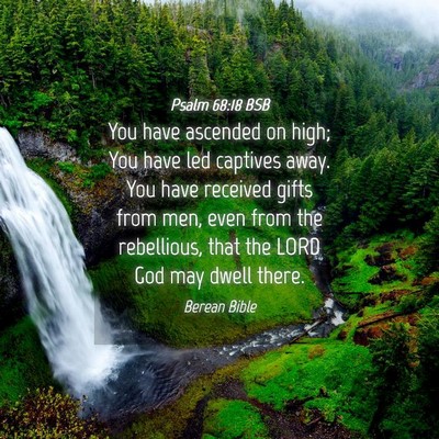 Picture 04 - Psalm 68:18 BSB - You have ascended on high; You have led captives - Bible Verse Picture