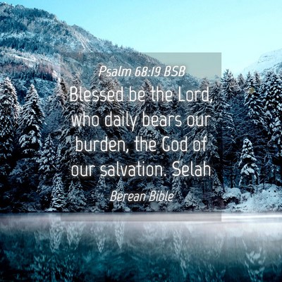 Picture 04 - Psalm 68:19 BSB - Blessed be the Lord, who daily bears our burden, - Bible Verse Picture