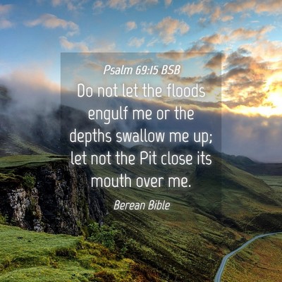 Picture 04 - Psalm 69:15 BSB - Do not let the floods engulf me or the depths - Bible Verse Picture