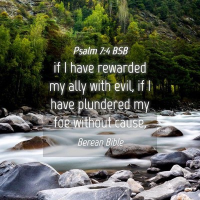 Picture 04 - Psalm 7:4 BSB - if I have rewarded my ally with evil, if I have - Bible Verse Picture