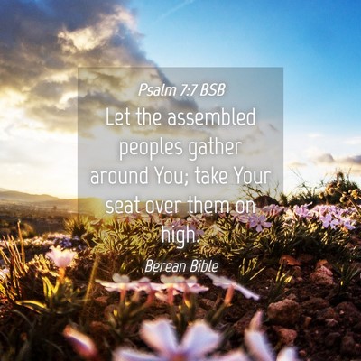 Picture 04 - Psalm 7:7 BSB - Let the assembled peoples gather around You; take - Bible Verse Picture